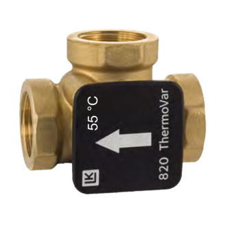 3-way thermic loading valve DN20, 55 °C, kvs 6, LK 820 ThermoVar